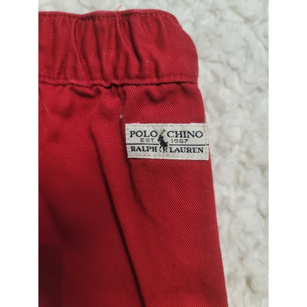 Vintage Ralph Lauren‎ Girls Pants Shirt Hi-rise Red 6-7 Button Mom Lot Of 2